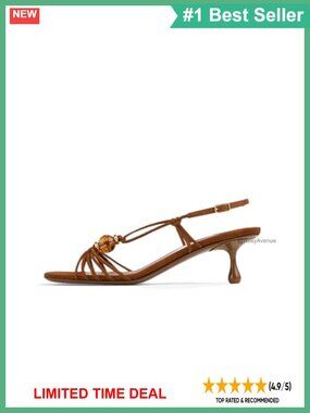 Suede Kitten Heel Strappy Beaded Slingback Square Toe Sandals